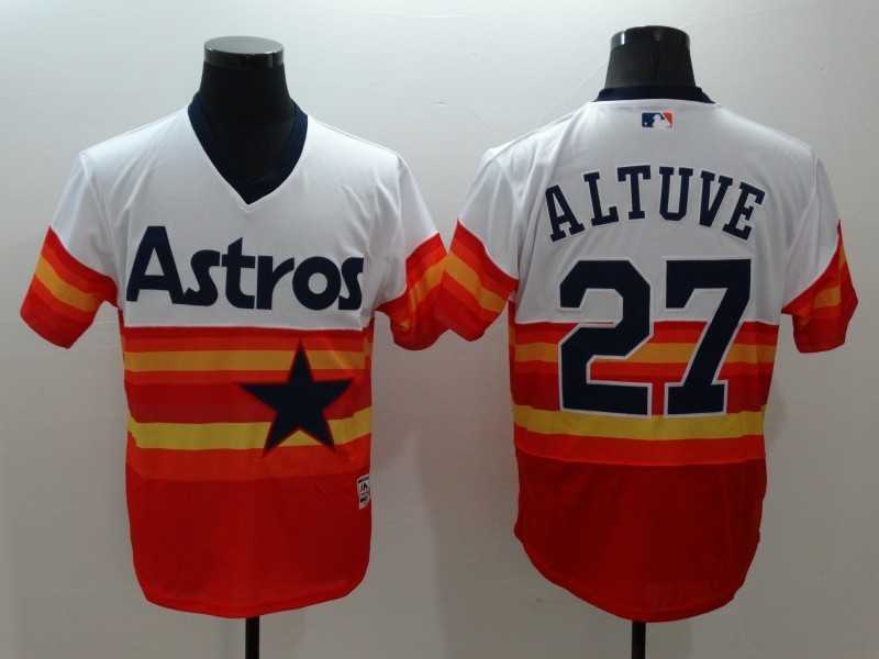 Houston Astros #27 Jose Altuve White Orange 2016 Flexbase Collection Cooperstown Stitched Baseball Jersey,We sell and wholesale Houston Astros #27 Jose Altuve White Orange 2016 Flexbase Collection Cooperstown Stitched Baseball Jersey on line form chian!